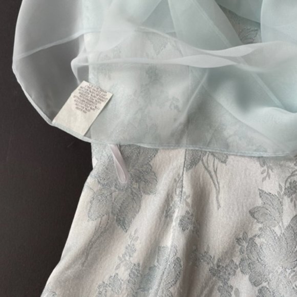 Vtg. VENESSA STEVENS PROM Formal Evening Size 3-4, SHIMMERY BABY BLUE + SHAWL - Picture 11 of 16